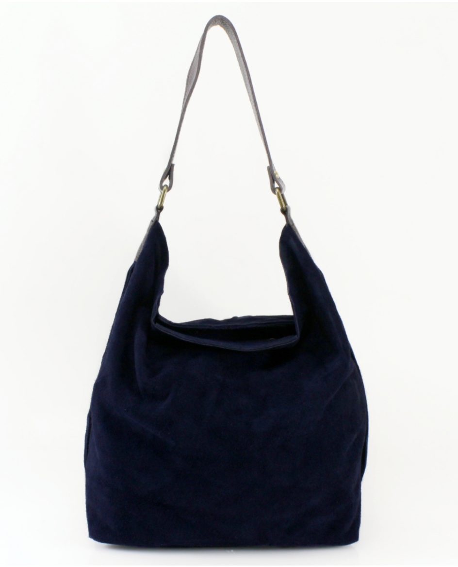 Ellen Real Suede Bag - Navy