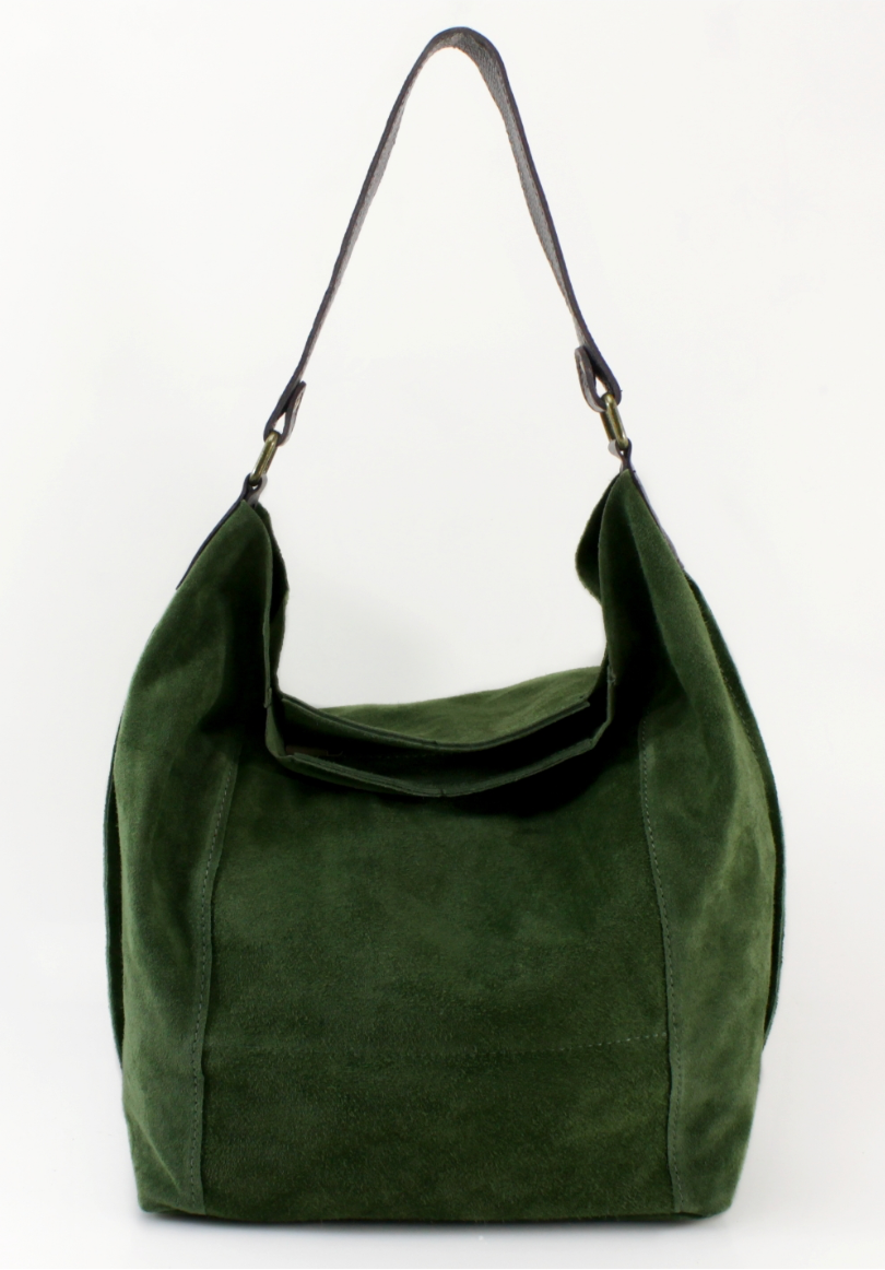 Ellen Real Suede Bag - Army Green