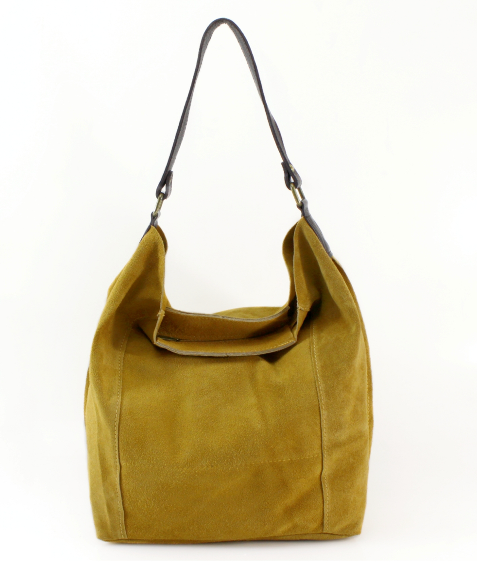 Ellen Real Suede Bag - Camel