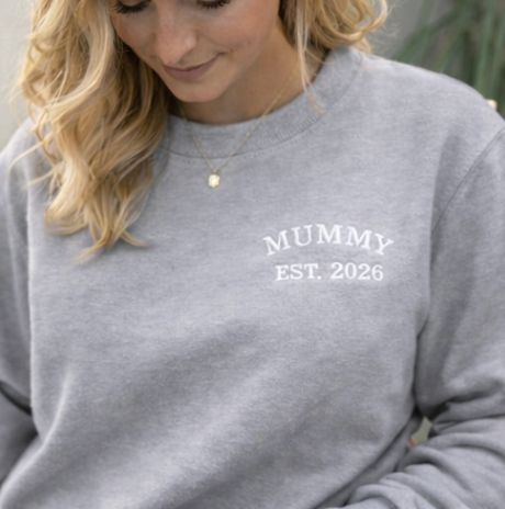 Personalised Mama Est. Year Embroidered Sweatshirt – Custom Mummy or Mum Gift