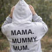 Mama, Mummy, Mum, Bruh Back Print Hoodie –  Mum Oversized Hoodie