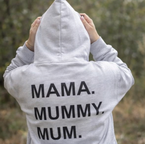 Mama, Mummy, Mum, Bruh Back Print Hoodie –  Mum Oversized Hoodie