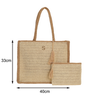 Personalised Woven Tote Bag - Beige