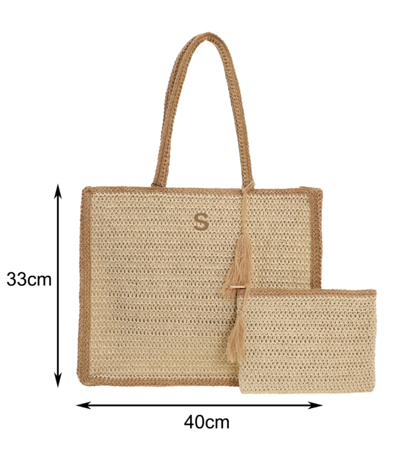 Personalised Woven Tote Bag - Beige