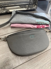 Leather Sling Bum Bag Grey