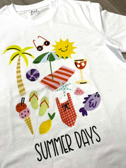 SUMMER SAMPLE SALE White Summer Days Tshirt - XS, L, XL