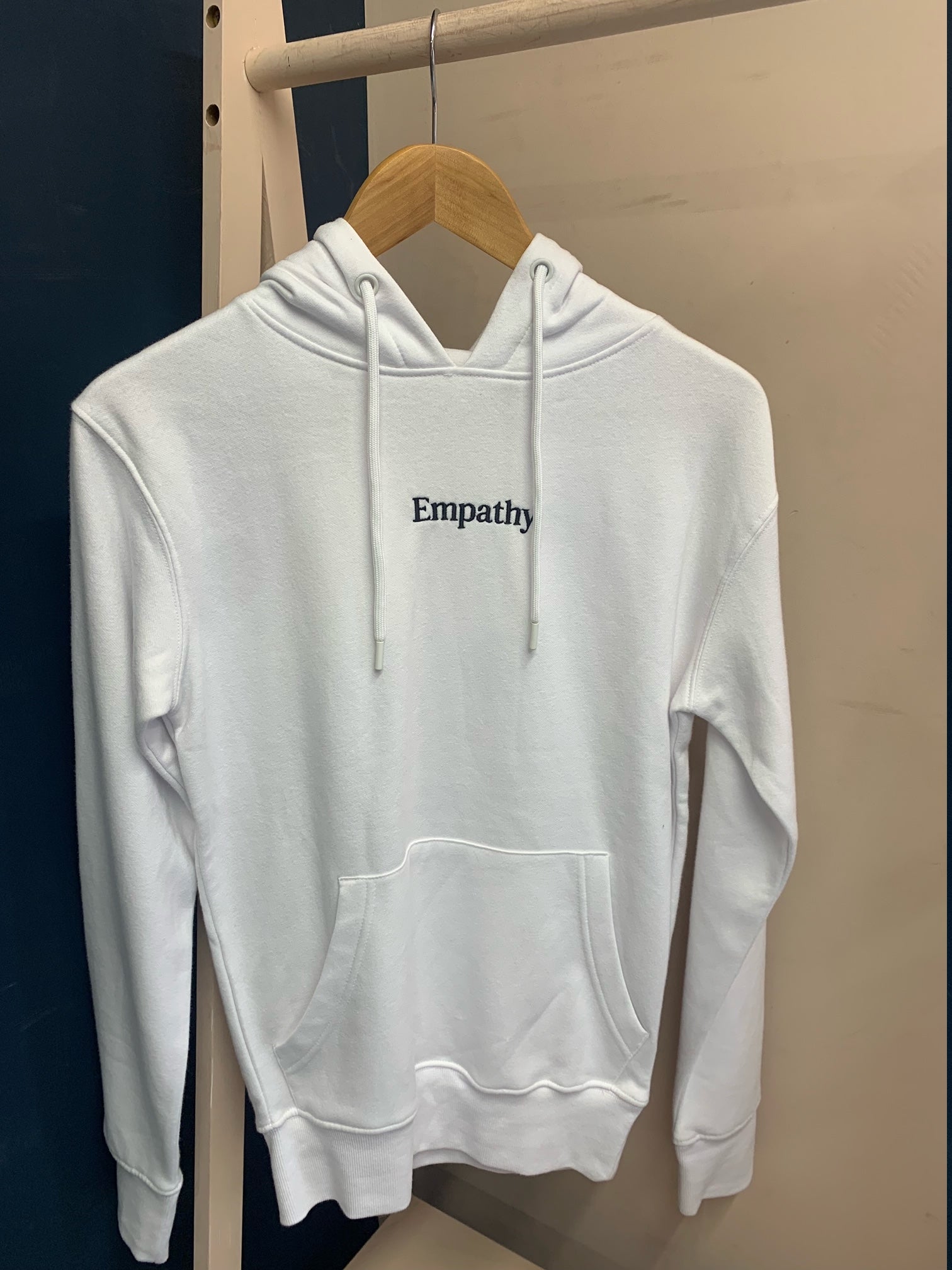 SUMMER SAMPLE SALE White 'Empathy' Hoodie - XS, L, XL