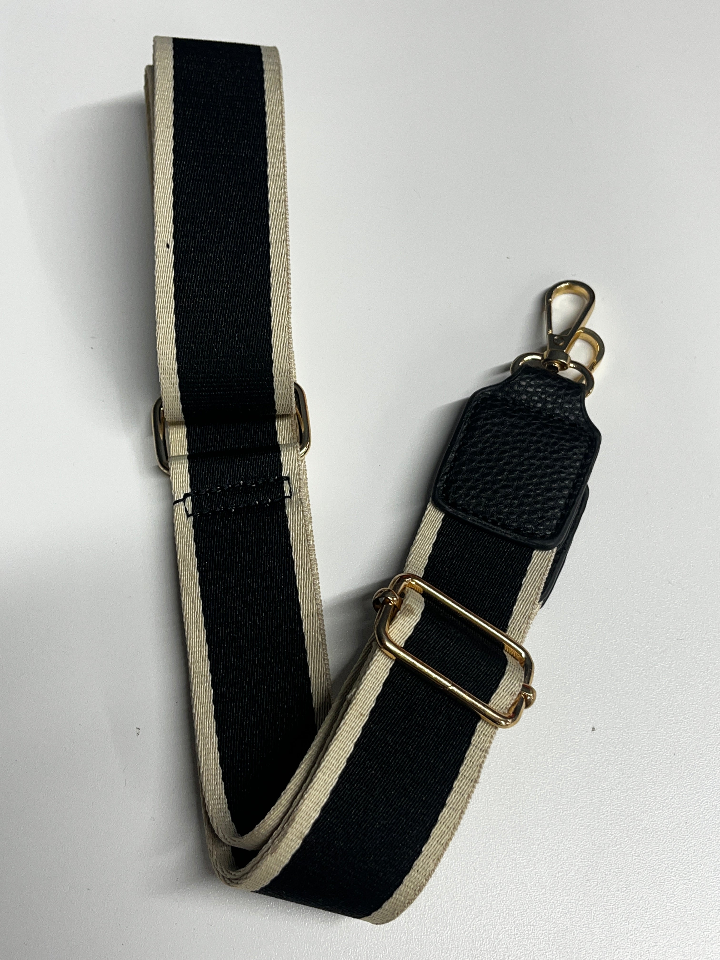 SUMMER SAMPLE SALE Black and natural stripe strap