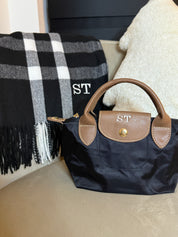 Black Friday Bundle Black Mini Grab Tote and Scarf Personalised Price: £44 NOW £32!