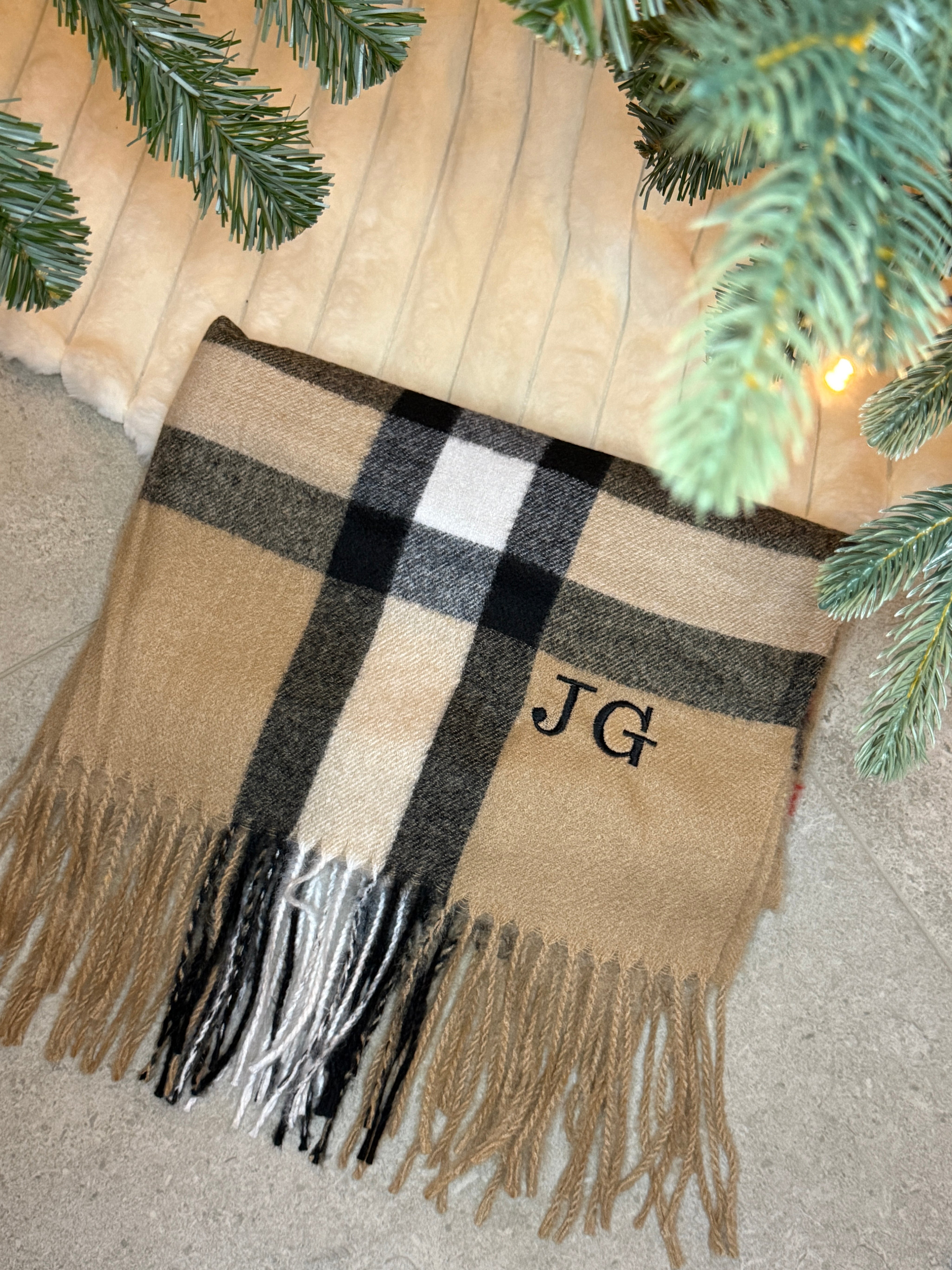 Black Friday Bundle Dusty Beige Mini Grab Tote and Scarf Personalised Price: £44 NOW £32!