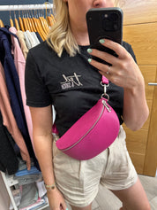 Leather Sling Bum Bag Hot Pink