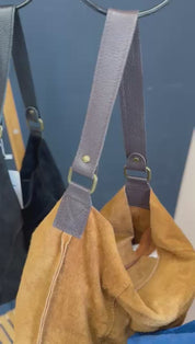 Ellen Real Suede Bag - Dark Grey