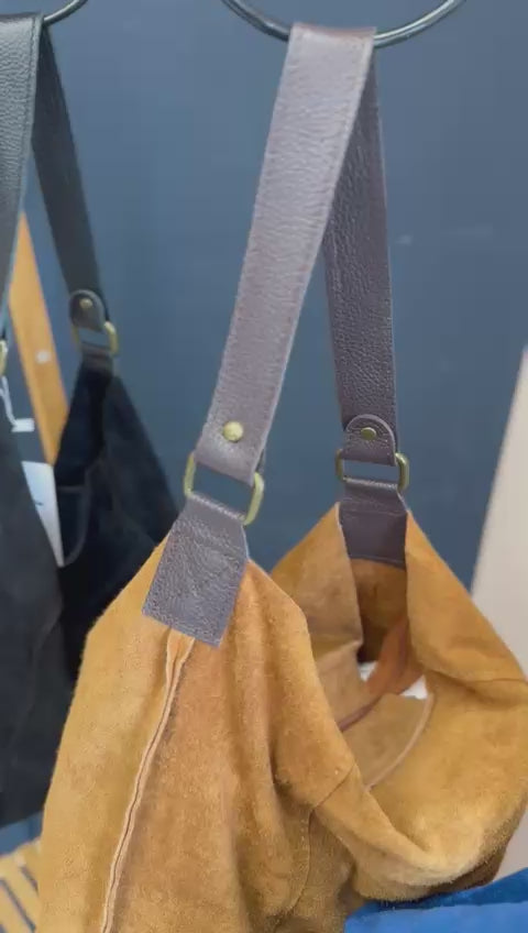 Ellen Real Suede Bag - Dark Grey