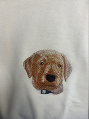 SUMMER SAMPLE SALE Vanilla sweater with Labrador puppy embro (small mark on jumper) - Size M