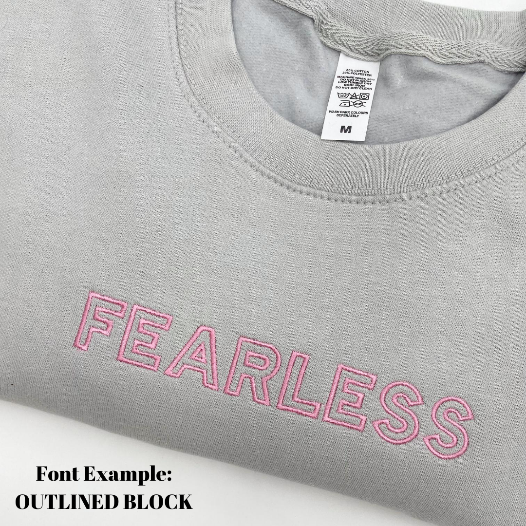 Outlined Block Font Example | Ted & Stitch