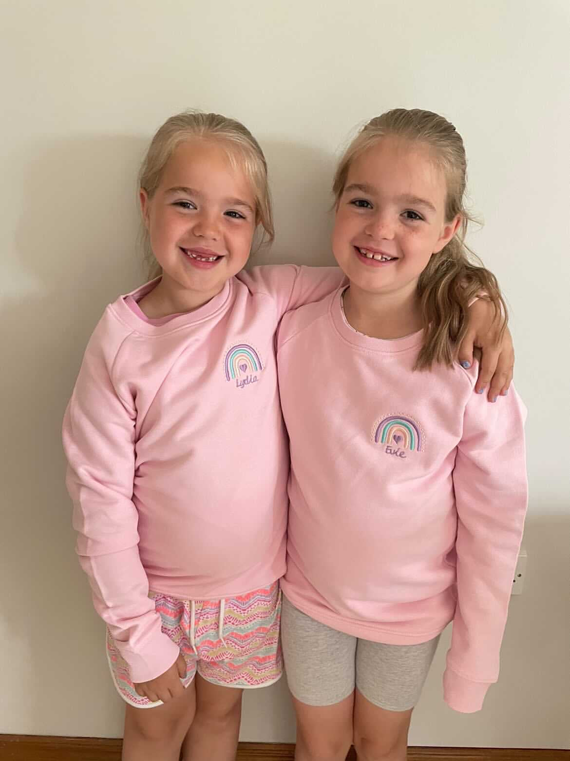 Rainbow Sweaters In Pink | Ted & Stitch