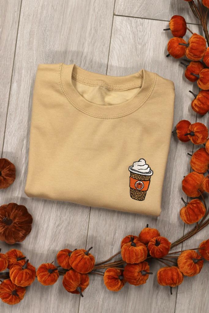 Pumpkin Latte Leopard Print Sweater