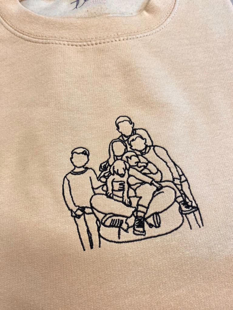 Embroidered Personalised Outlined Photo Portrait Hoodie