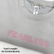 Outlined Block Font Example | Ted & Stitch
