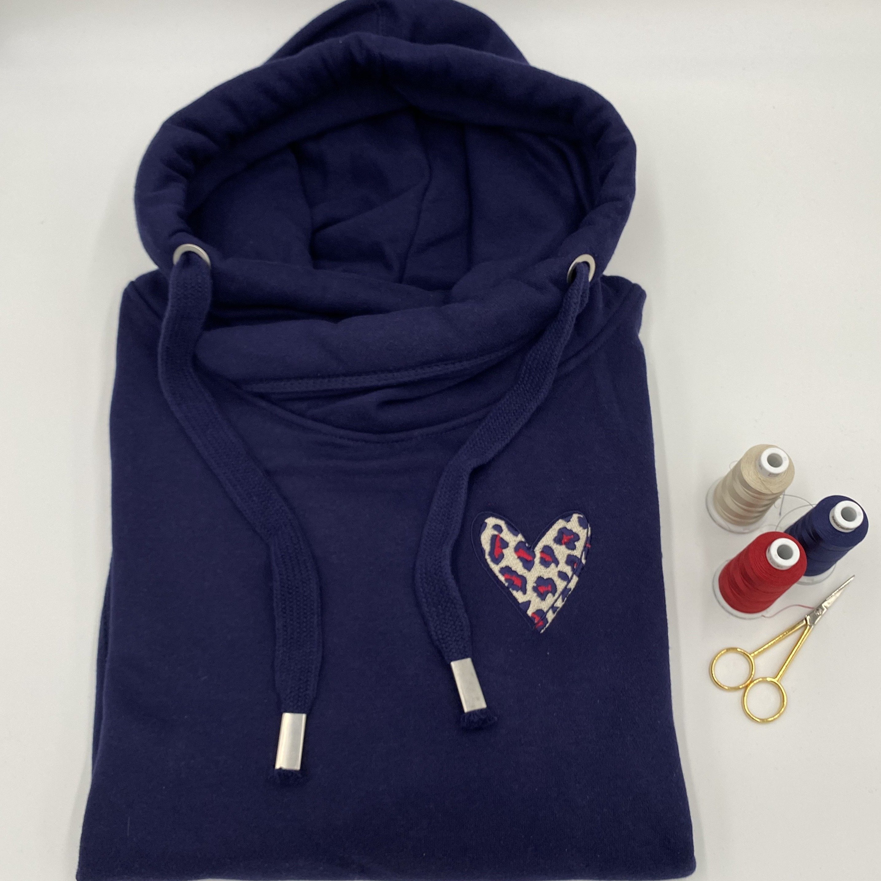 Navy Crossneck Hoodie | Ted & Stitch