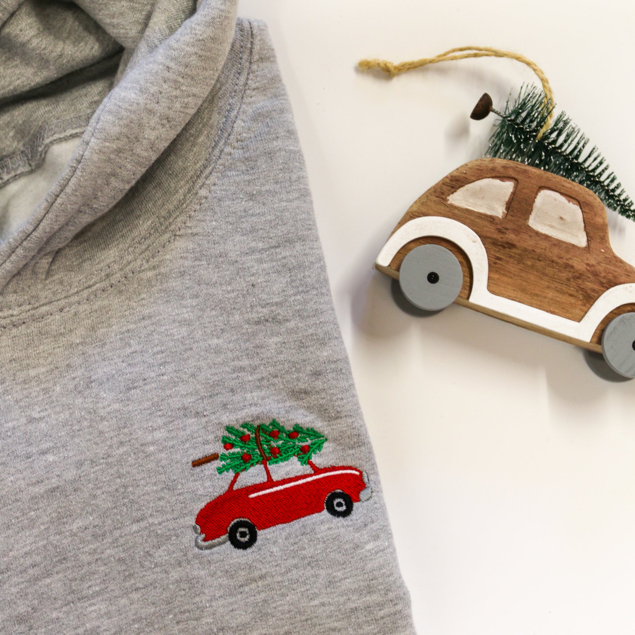Christmas Car Sweatshirt or Hoodie in Adults and Kids