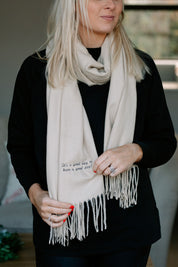 Personalised Message Cashmere Blend Scarf