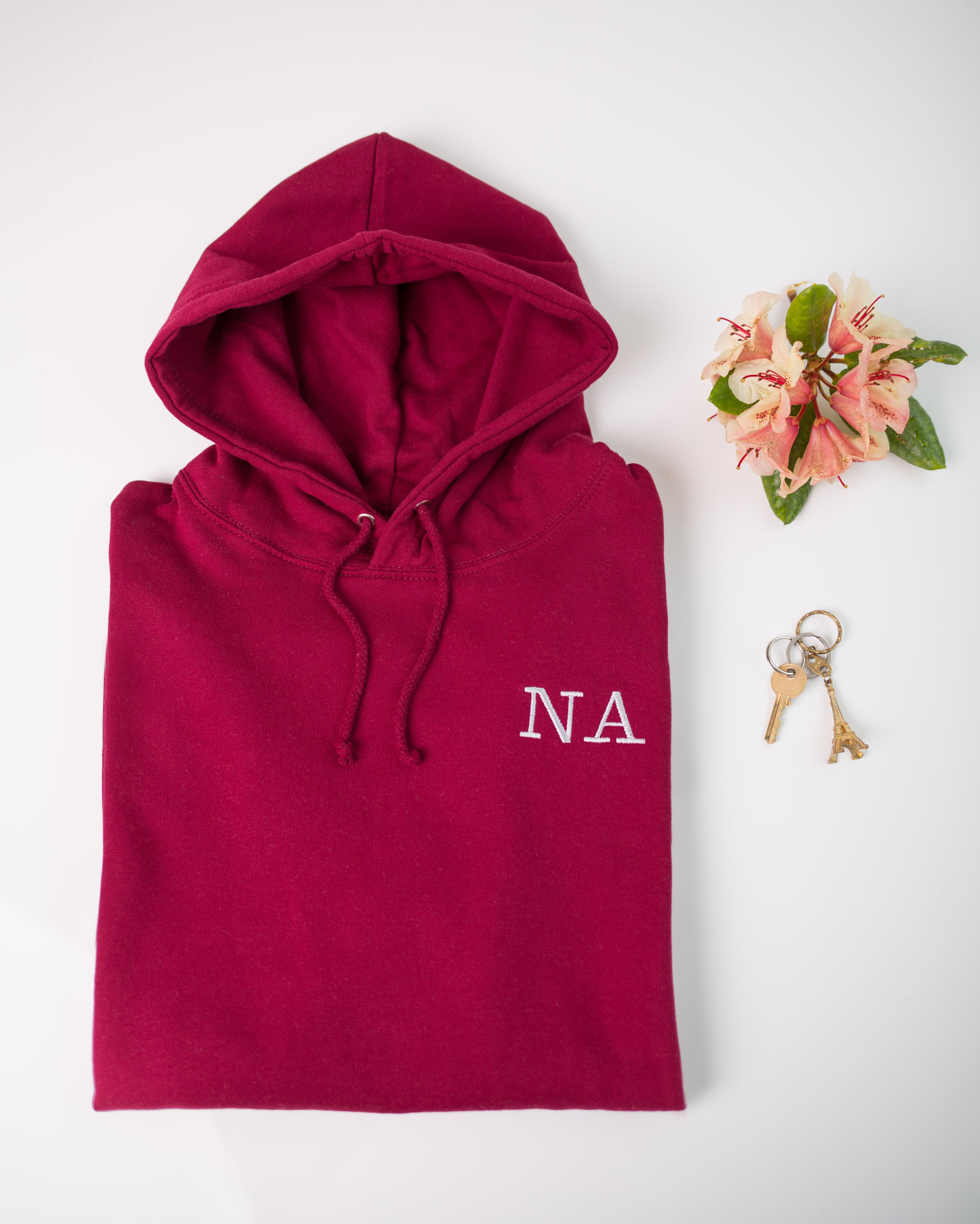 Adult Monogrammed Burgundy Hoodie | Ted & Stitch