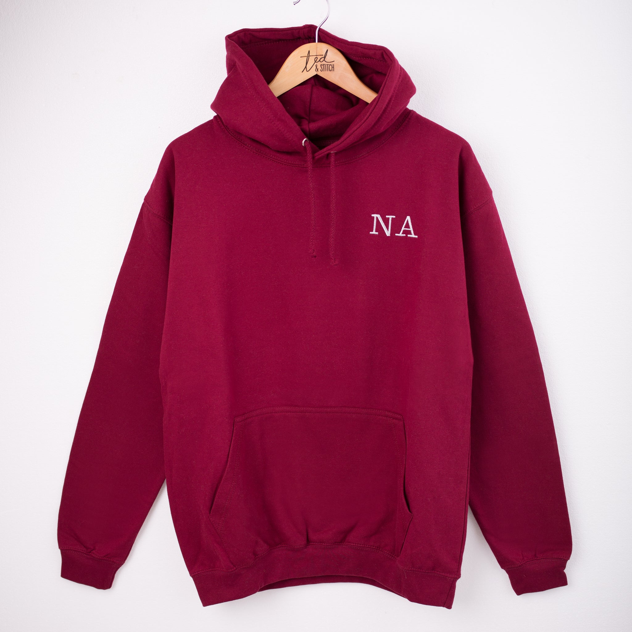 Adult Monogrammed Hoodie On Hanger | Ted & Stitch