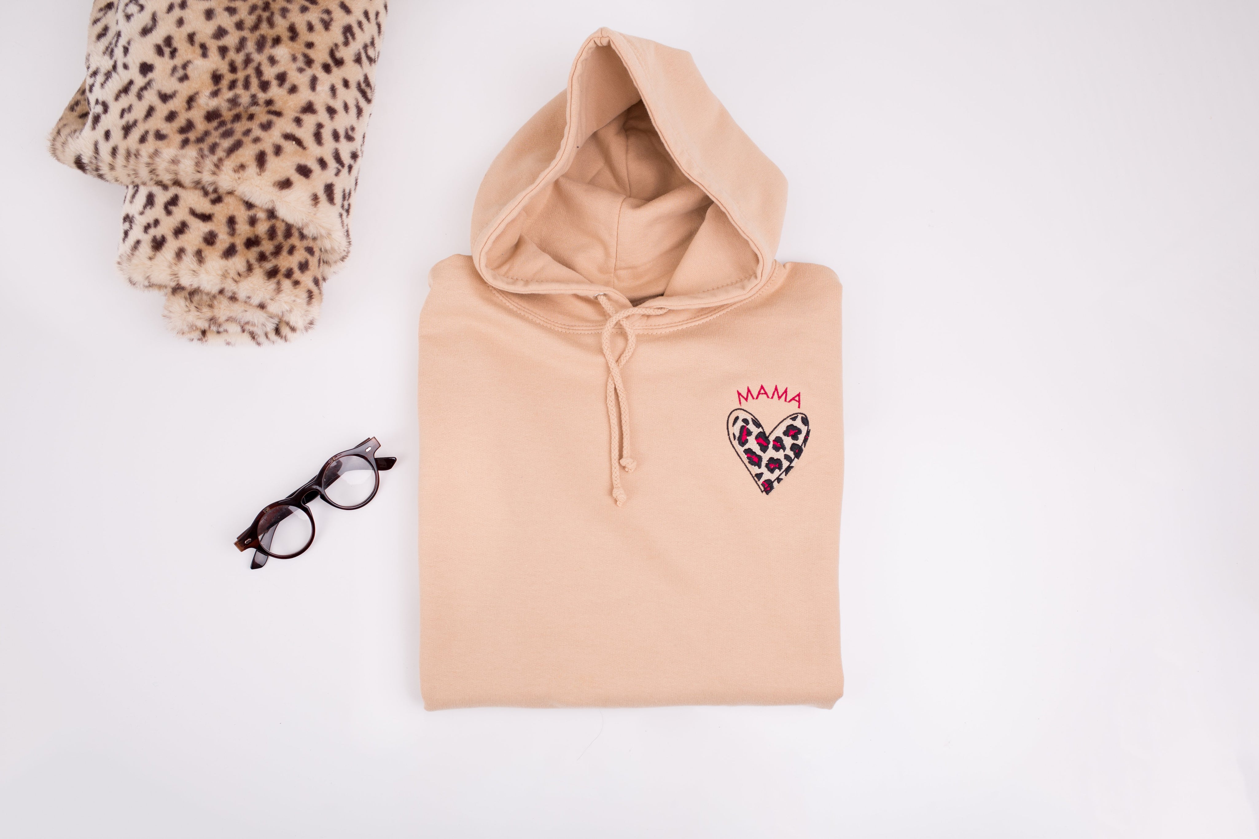 Nude Heart Hoodie Close Up | Ted & Stitch