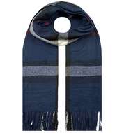 Navy Checked Tanya Personalised Scarf