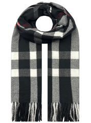 Black Checked Tanya Personalised Scarf