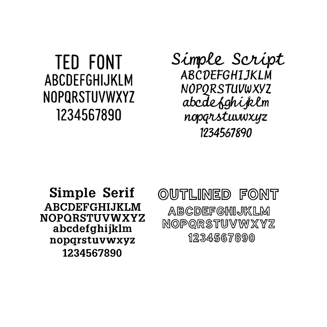 Font Options | Ted & Stitch
