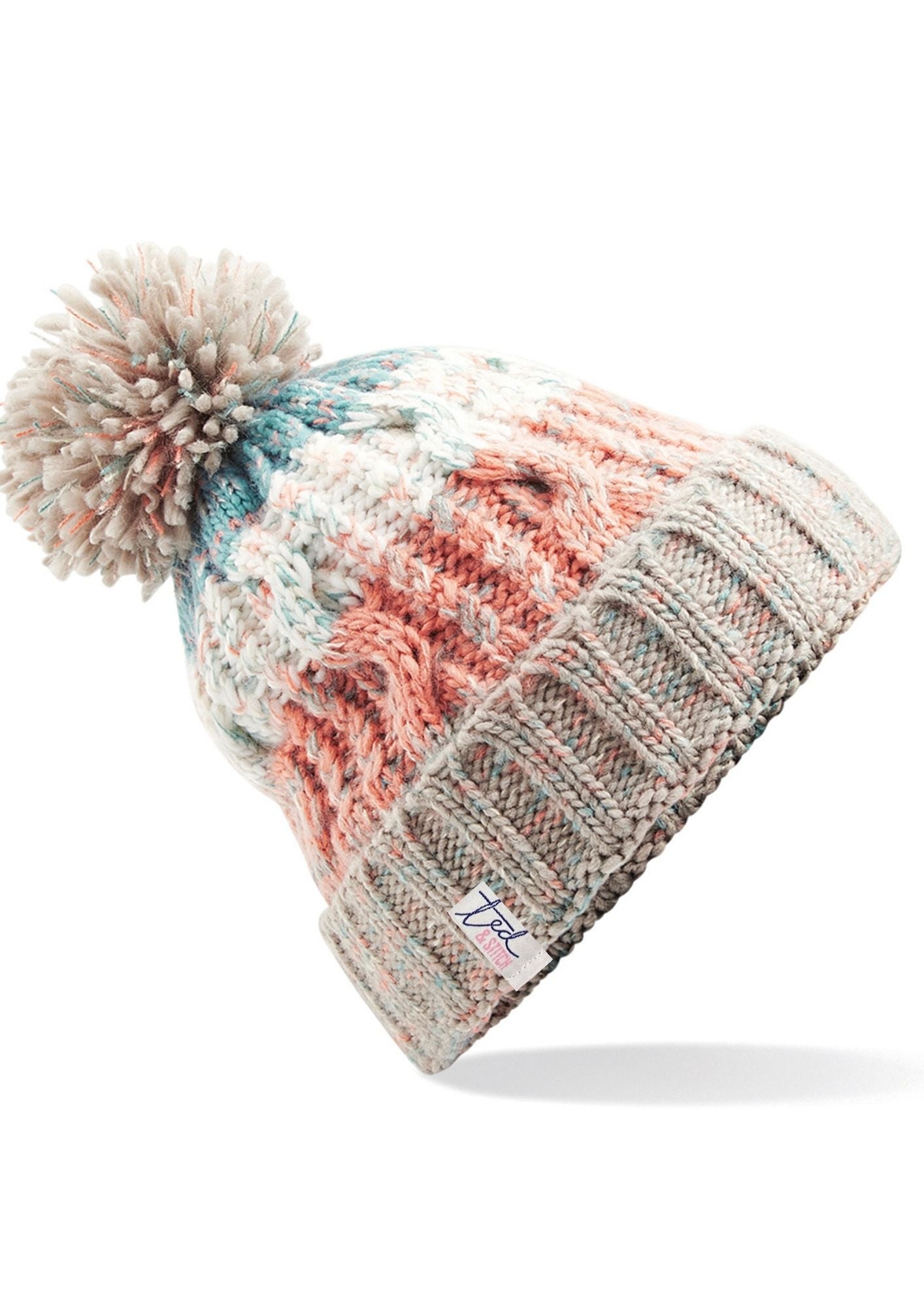 Knitted Multi Colour Bobble Hat