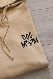 SUMMER SALE Dog Mum with dog face Hoodie, Nude with Black Stitching, XS, S, M