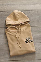 SUMMER SALE Dog Mum with dog face Hoodie, Nude with Black Stitching, XS, S, M