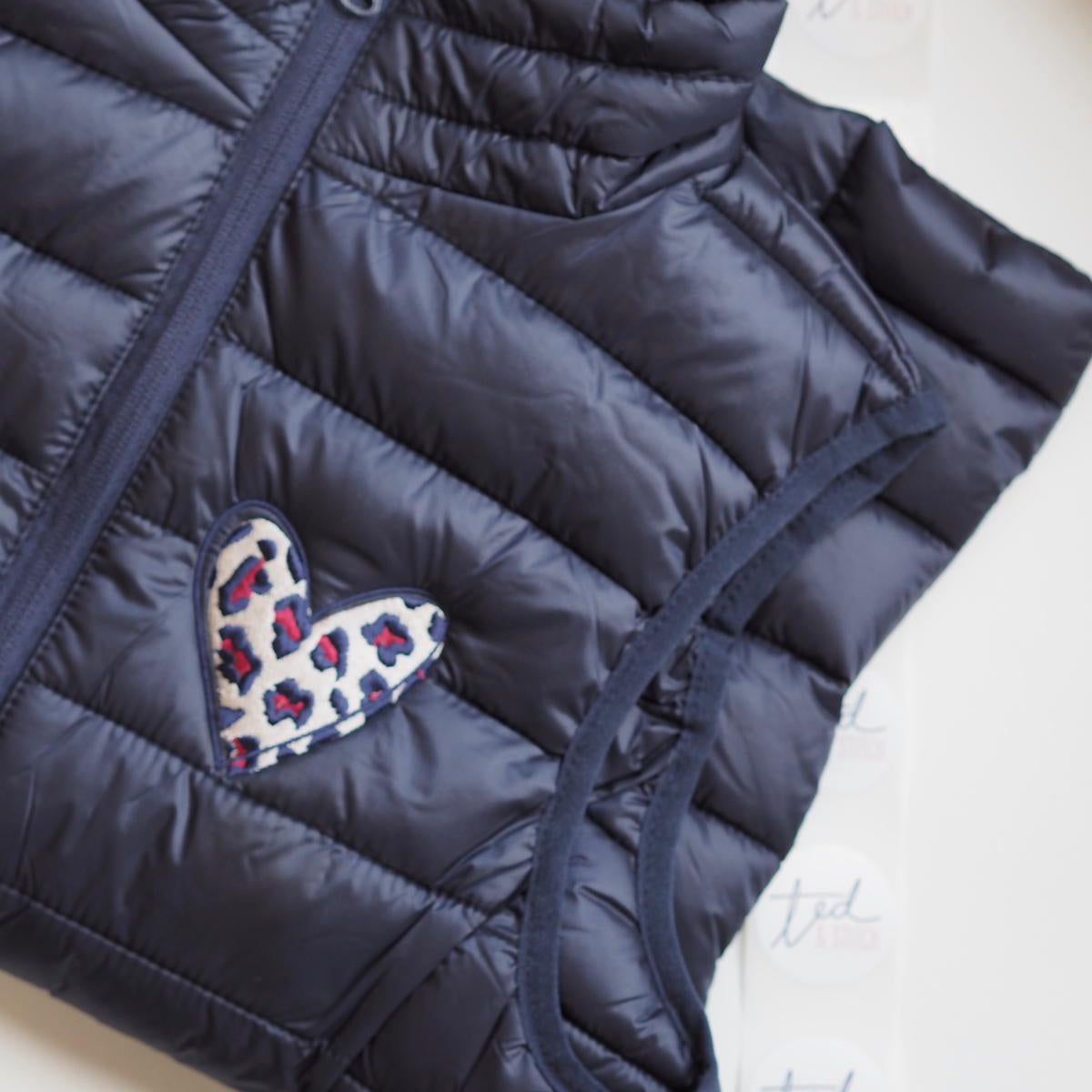 Navy Heart Gilet | Ted & Stitch