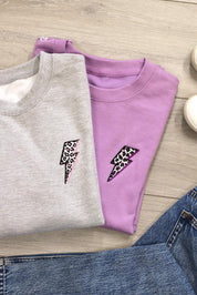 Leopard Print Lightening Bolt Sweatshirt