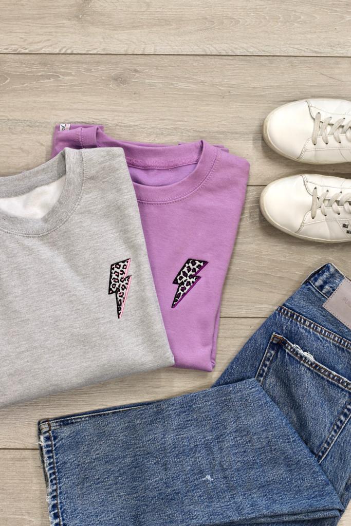 Leopard Print Lightening Bolt Sweatshirt