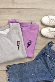 Leopard Print Lightening Bolt Sweatshirt